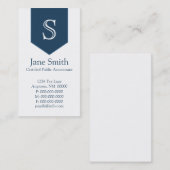 縦矢印モノグラムの名刺、青王室の色 名刺 (正面/裏面)