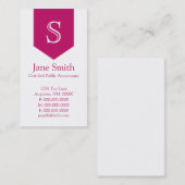 縦矢印モノグラム名刺、マゼンタ 名刺 (正面/裏面)