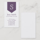縦矢印モノグラム名刺、紫 名刺 (正面/裏面)