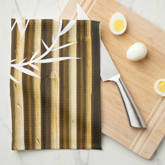 縦素朴竹図 キッチンタオル (四つ折り)