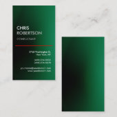 縦緑赤線魅力的な名刺 名刺 (正面/裏面)