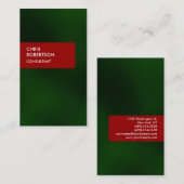 縦緑赤魅力的なチャーム名刺 名刺 (正面/裏面)