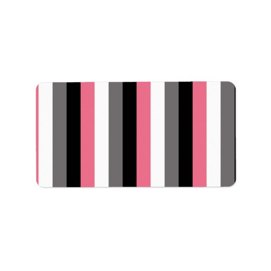 縦線ピンク白グレー黒ストライプ色 ラベル (正面)