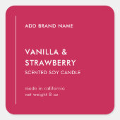 縦線ブランドの追加カスタム色の製品ラベル スクエアシール (正面)