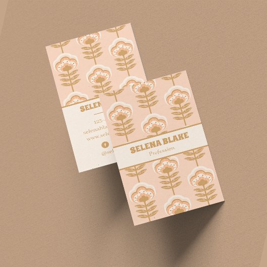 縦花モダン柄 – エレガントトレンディー 名刺