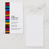 縦虹色ストライプ白名刺 名刺 (正面/裏面)