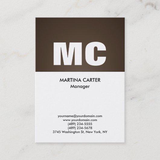 縦視白一角プロフェッショナル モダン 名刺 (正面)