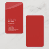 縦赤トレンディーミニマルシンプルリスト 名刺 (正面/裏面)