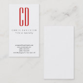 縦赤白色モノグラム名刺 名刺 (正面/裏面)