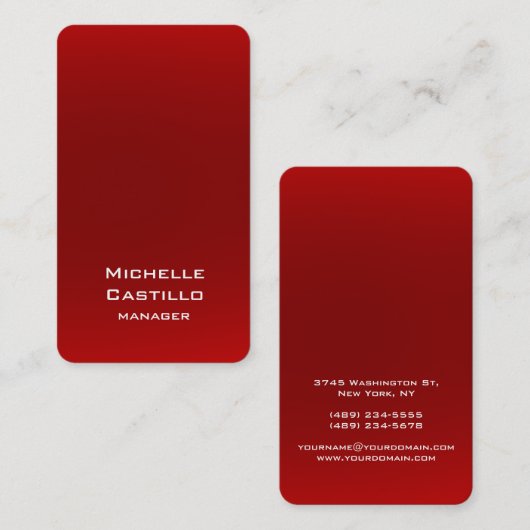 縦赤芸術的のユニークデザイン 名刺 (正面/裏面)