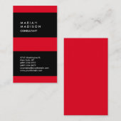 縦赤黒ストライプのトレンディー 名刺 (正面/裏面)