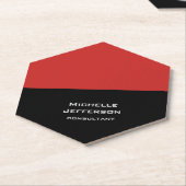 縦赤黒抽象芸術モダンスタイリッシュトレンディー ペーパーコースター (アングル)