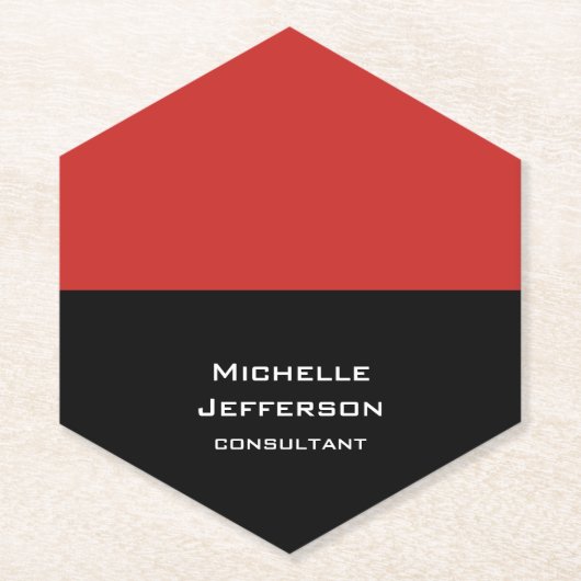 縦赤黒抽象芸術モダンスタイリッシュトレンディー ペーパーコースター (正面)