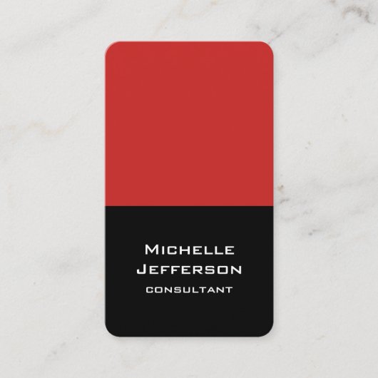 縦赤黒抽象芸術モダンスタイリッシュトレンディー 名刺 (正面)