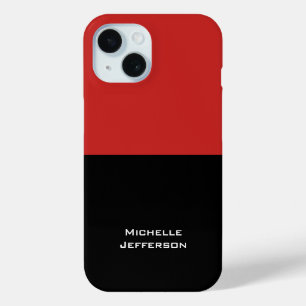 縦赤黒抽象芸術モダンスタイリッシュトレンディー iPhone 15ケース
