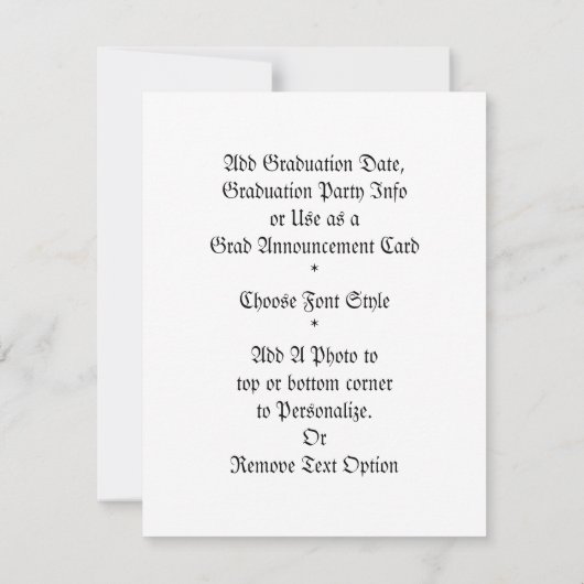 縦長卒業証書 – 卒業証書フォトフレーム 案内状 (裏面)