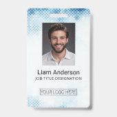 縦青グラデーション写真IDバッジ バッジ (正面)