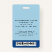 縦青グラデーション写真IDバッジ バッジ (裏面)