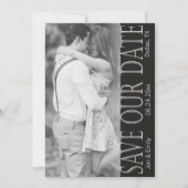 縦黒と白日付を保存5 x 7 案内状 (正面)