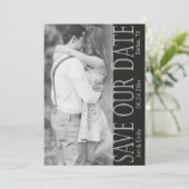 縦黒と白日付を保存5 x 7 案内状 (スタンド正面)