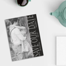 縦黒と白日付を保存5 x 7 案内状