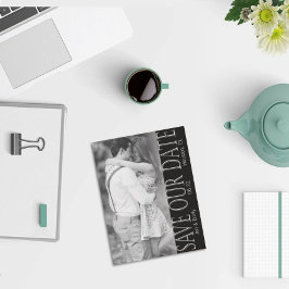 縦黒と白日付を保存5 x 7 案内状