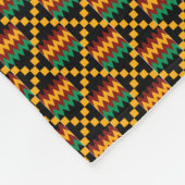 縦黒、緑、赤、黄色のケント生地 フリースブランケット (角)