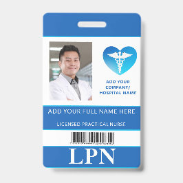 縦 LPN、ライセンス実務看護師、写真付き身分証明書 バッジ