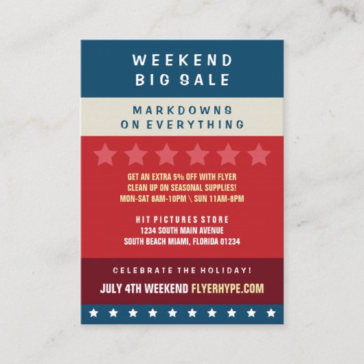 縦V6を販売するフライヤの誇大宣伝のバッジの店の販売 名刺 (正面)