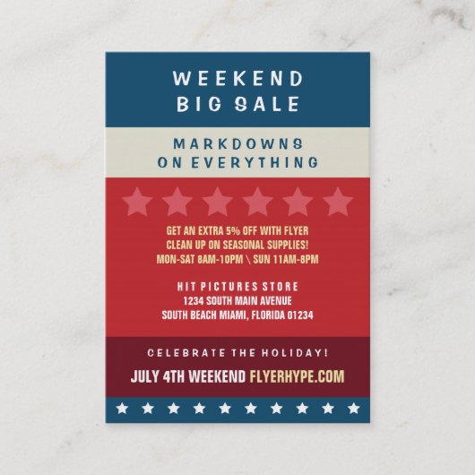 縦V6を販売するフライヤの誇大宣伝のバッジの店の販売 名刺 (正面)