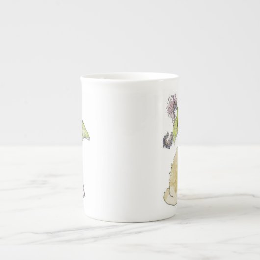 縫いぐるみ人形の中国のコップ ボーンチャイナマグカップ (正面)