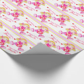 縫いぐるみ人形の芸術はあなたの一流の女の子の第2誕生日の覆いを加えます ラッピングペーパー (角)