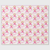 縫いぐるみ人形の芸術はあなたの一流の女の子の第2誕生日の覆いを加えます ラッピングペーパー (フラット)