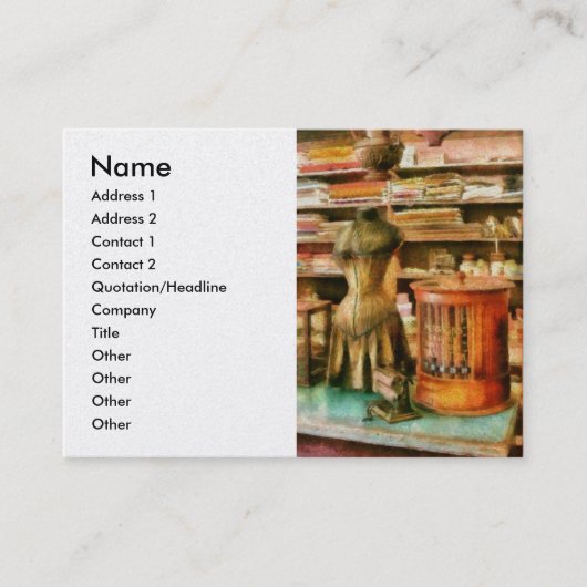 縫います-裁縫婦のための供給、名前は、…加えます 名刺 (正面)