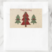 縫いクリスマスツリーのシール 長方形シール (バッグ)