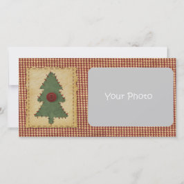 縫いクリスマスツリーカスタムクリスマスフォトカード シーズンカード