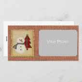 縫いクリスマスフォトカード シーズンカード (正面/裏面)