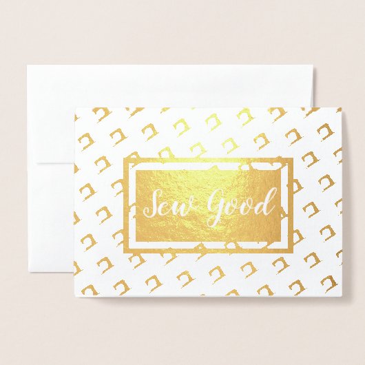 縫いグッド・メーカー工芸品 箔カード (封筒付き正面)