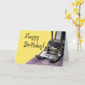 縫いハッピーバースデー カード (黄色い花)