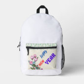 縫いバッグ プリントバックパック (正面)