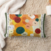 縫いボタンピロー ランバークッション (ブランケット)