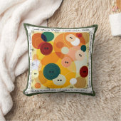 縫いボタン枕(緑縁ど) クッション (ブランケット)