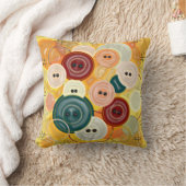 縫いボタン(ラップ)枕 クッション (ブランケット)