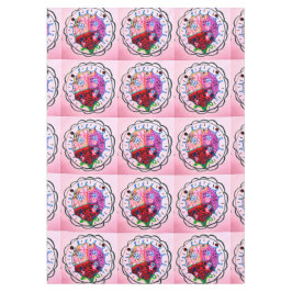 縫いルックカラーの花の蝶 テーブルクロス