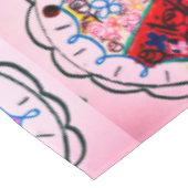 縫いルックカラーの花の蝶 テーブルクロス (アングル)