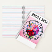 縫いルックカラーの花の蝶 ノートブック (内側)