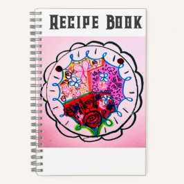 縫いルックカラーの花の蝶 ノートブック