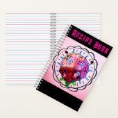 縫いルックカラーの花の蝶 ノートブック (内側)