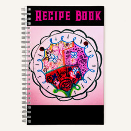 縫いルックカラーの花の蝶 ノートブック