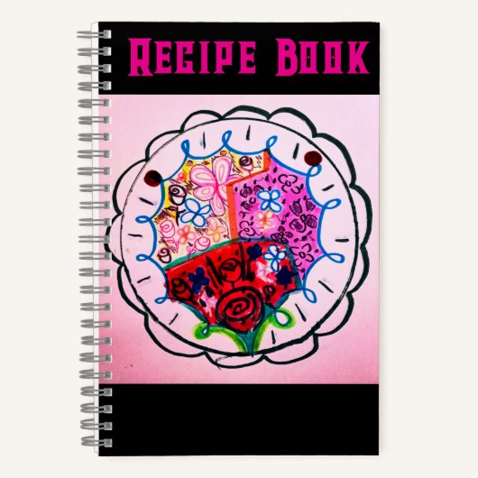 縫いルックカラーの花の蝶 ノートブック (正面)